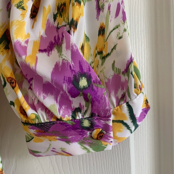 Maggy London Floral Midi Dress in Soft White Light Rust Size 6 - Picture 7 of 10